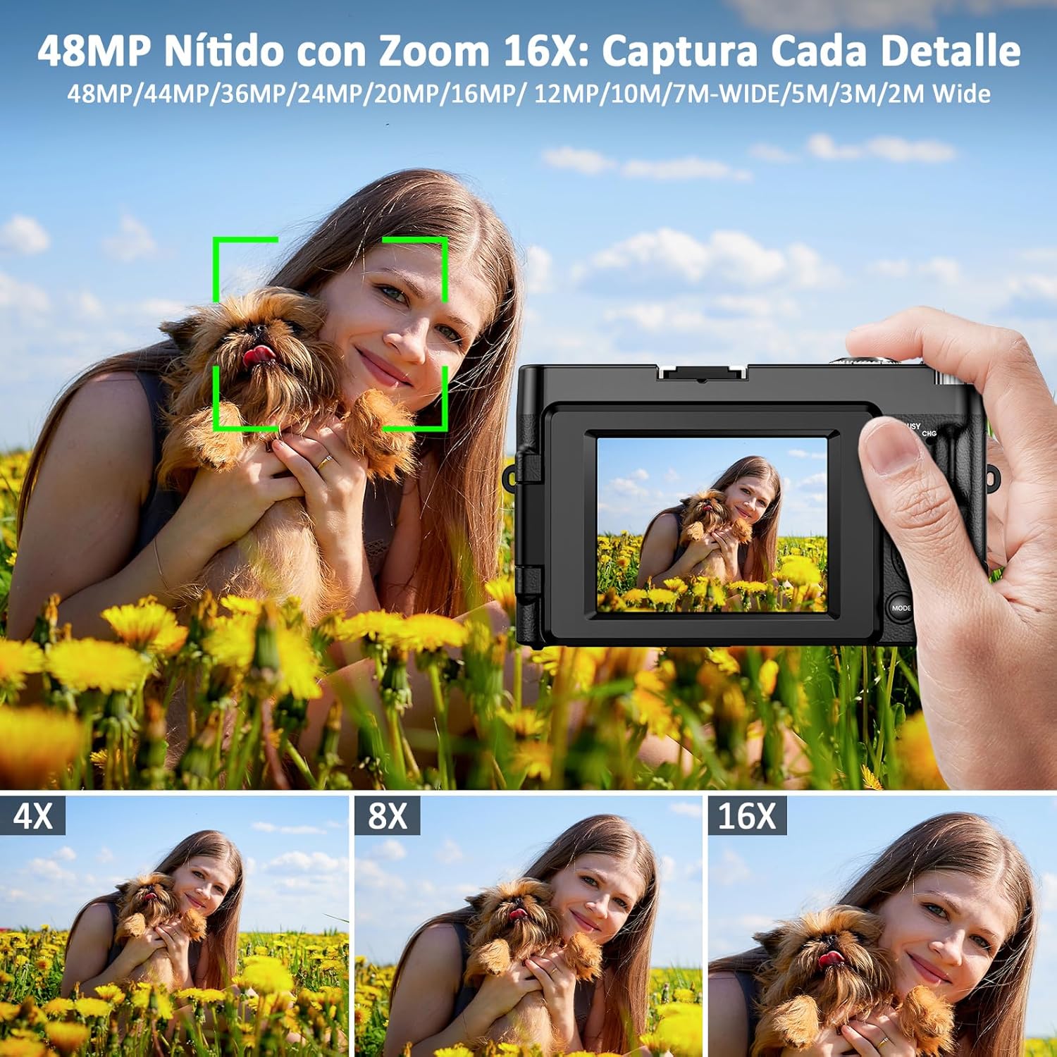 Detalle de Cámara Digital 4K 48MP compacta para vlogging