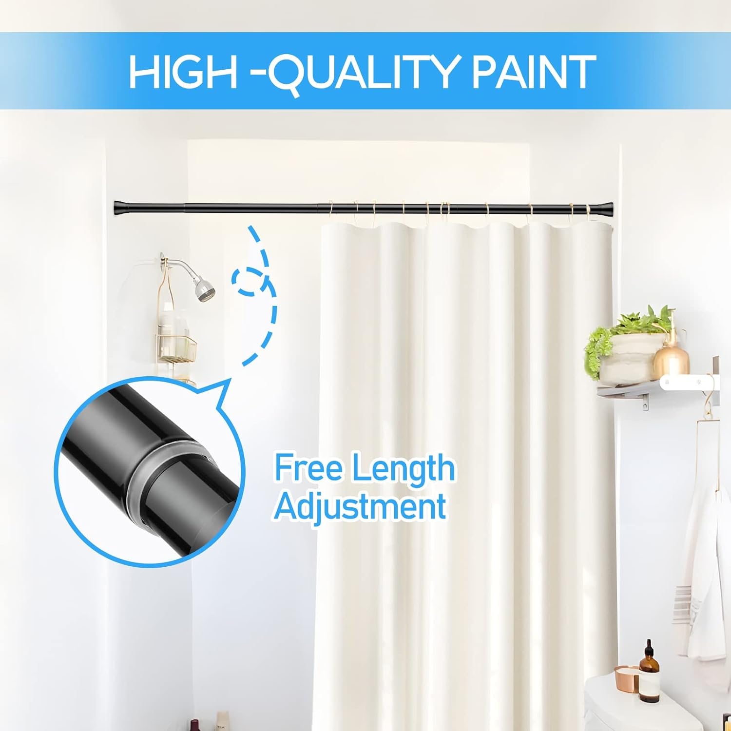 Thumbnail 3 de Extendable Curtain Pole Tension Rod 70–130 cm ⌛ 🎭