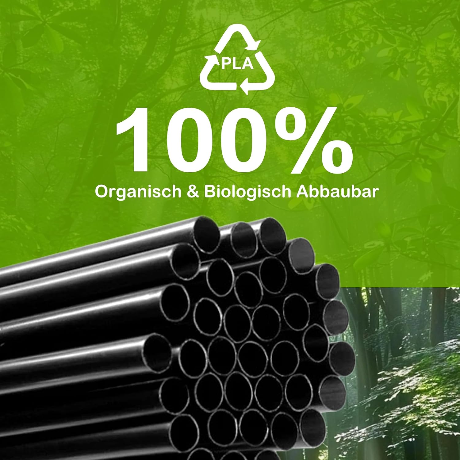 Thumbnail 3 de HomeGarden Wiederverwendbare Schwarze Trinkhalme (100 Stück) – 26 cm × 6 mm, Biologisch Abbaubar & Kompostierbar, BPA-frei, Schwarz