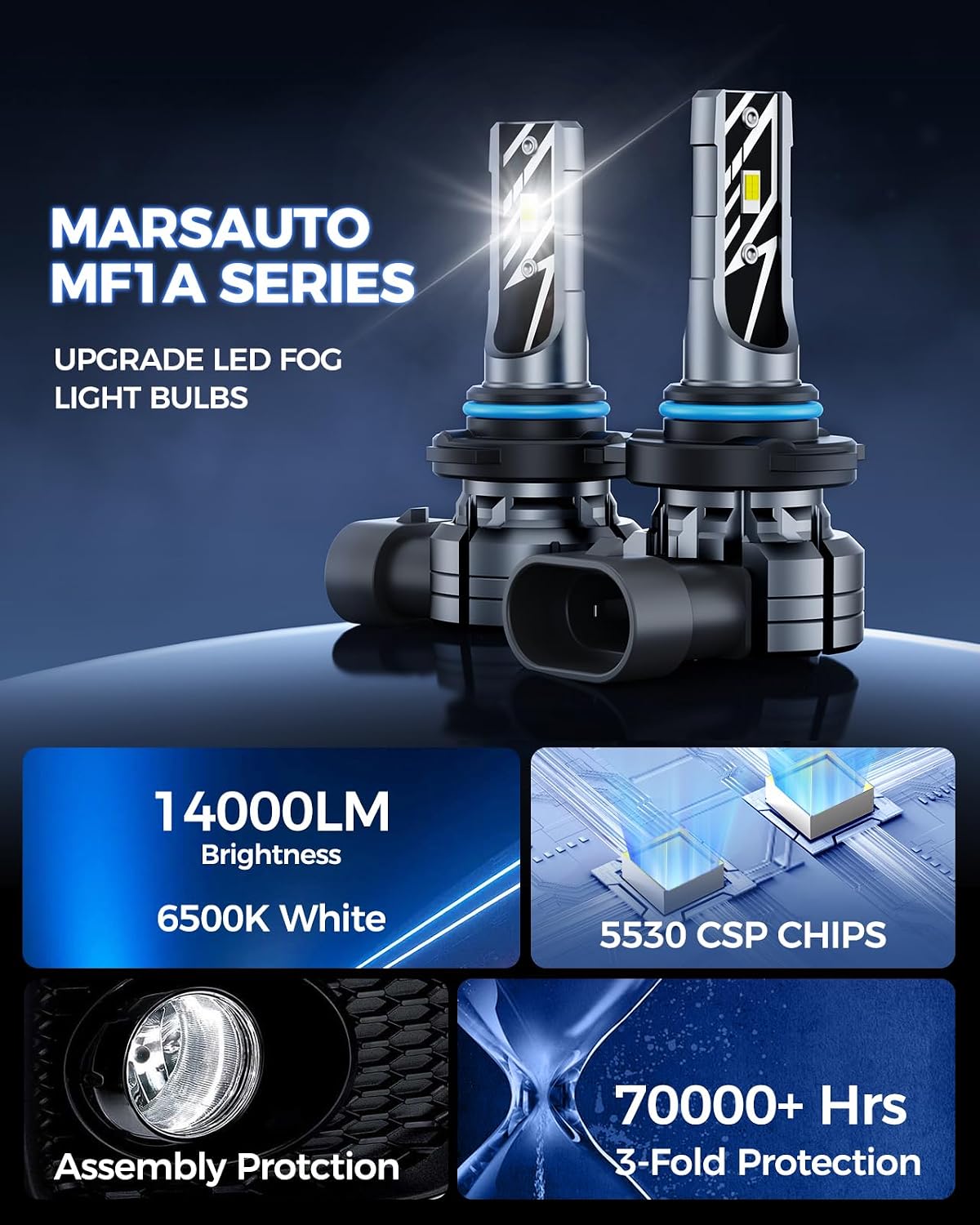 Thumbnail 4 de Marsauto H10 LED Fog Light Bulbs