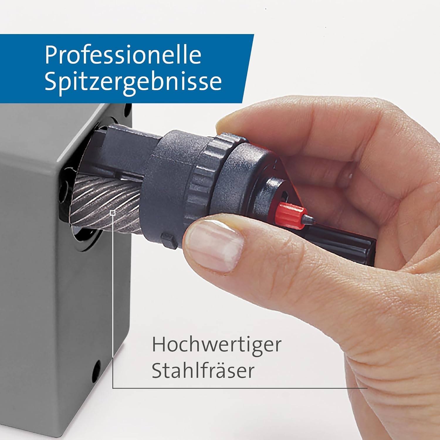 Detalle de Dahle 00155-17496 Bleistiftspitzmaschine 155 mit Zwinge, 12 mm, smart grey