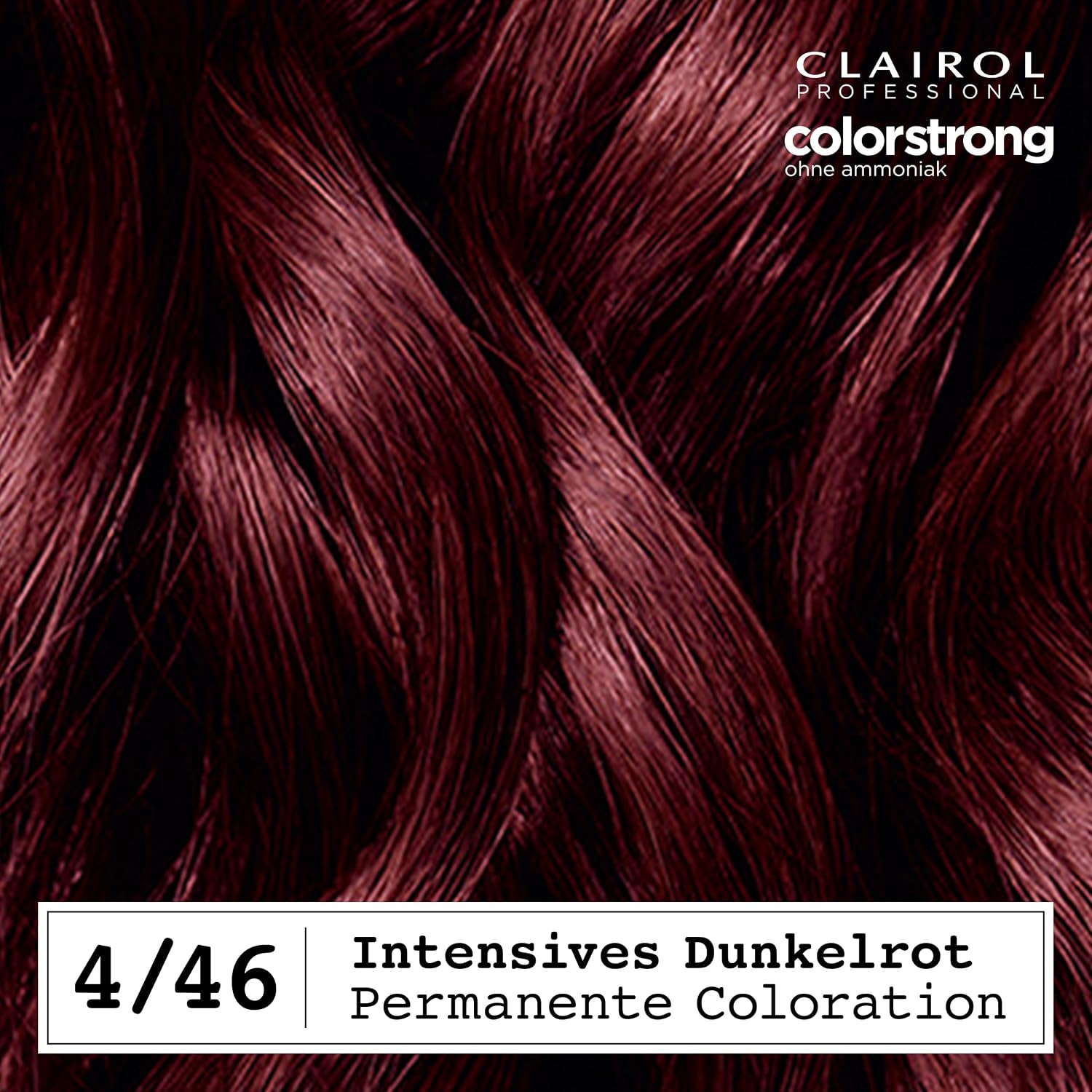 Detalle 2 de CLAIROL PROFESSIONAL colorstrong Dauerhafte Haarfarbe – 4/46 Intensives Dunkelrot (ohne Ammoniak) mit AHA-Bonding-System