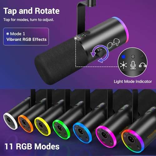 Thumbnail 3 de TONOR Dynamic Gaming Microphone XLR/USB Mic with AI Noise Cancellation