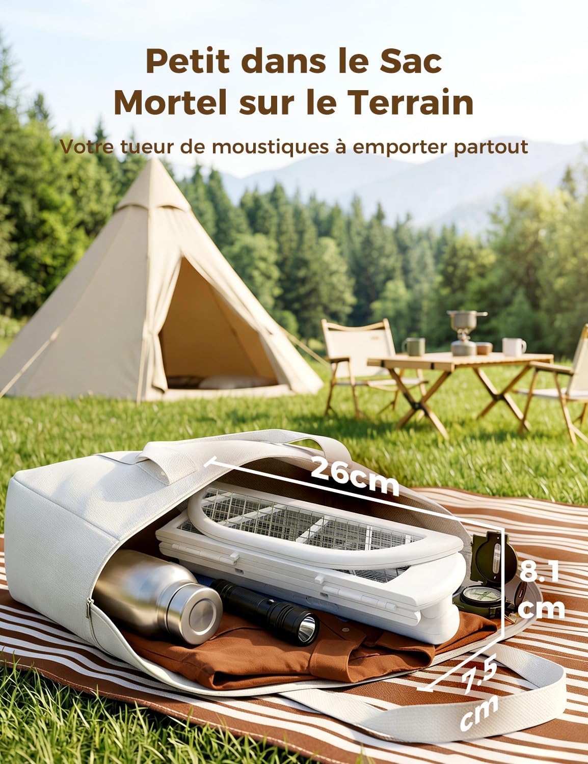 Detalle de AROEVE Raquette Électrique Insectes Pliable 4000V Lumière Bleue