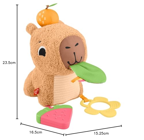 Thumbnail 6 de Fisher-Price Capibara Abracitos y Jueguecitos: juguete sensorial de peluche con sonajero y mordedor (desde 3 meses) HYR54