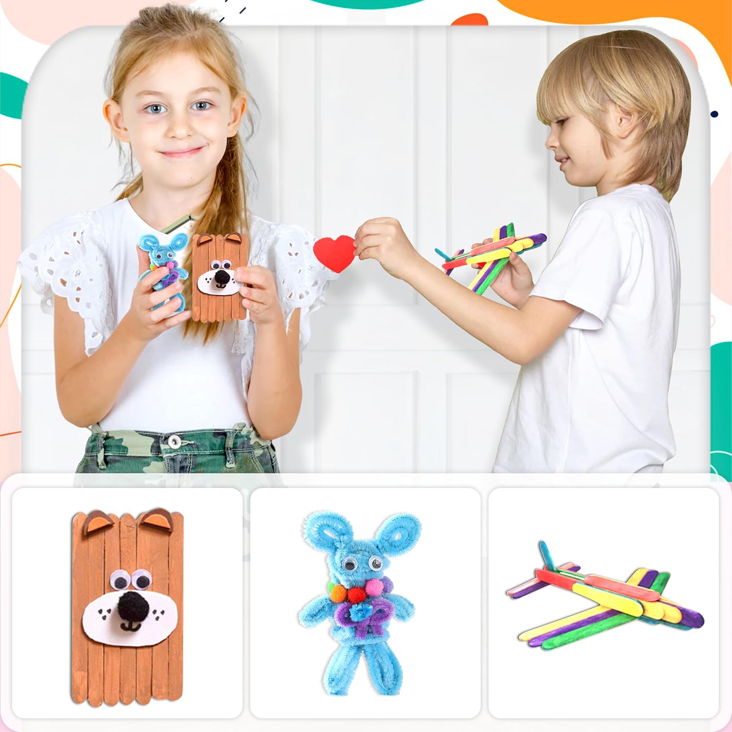 Thumbnail 6 de LINAYE Bastelset 3000+ Stück Bastelbox für Kinder