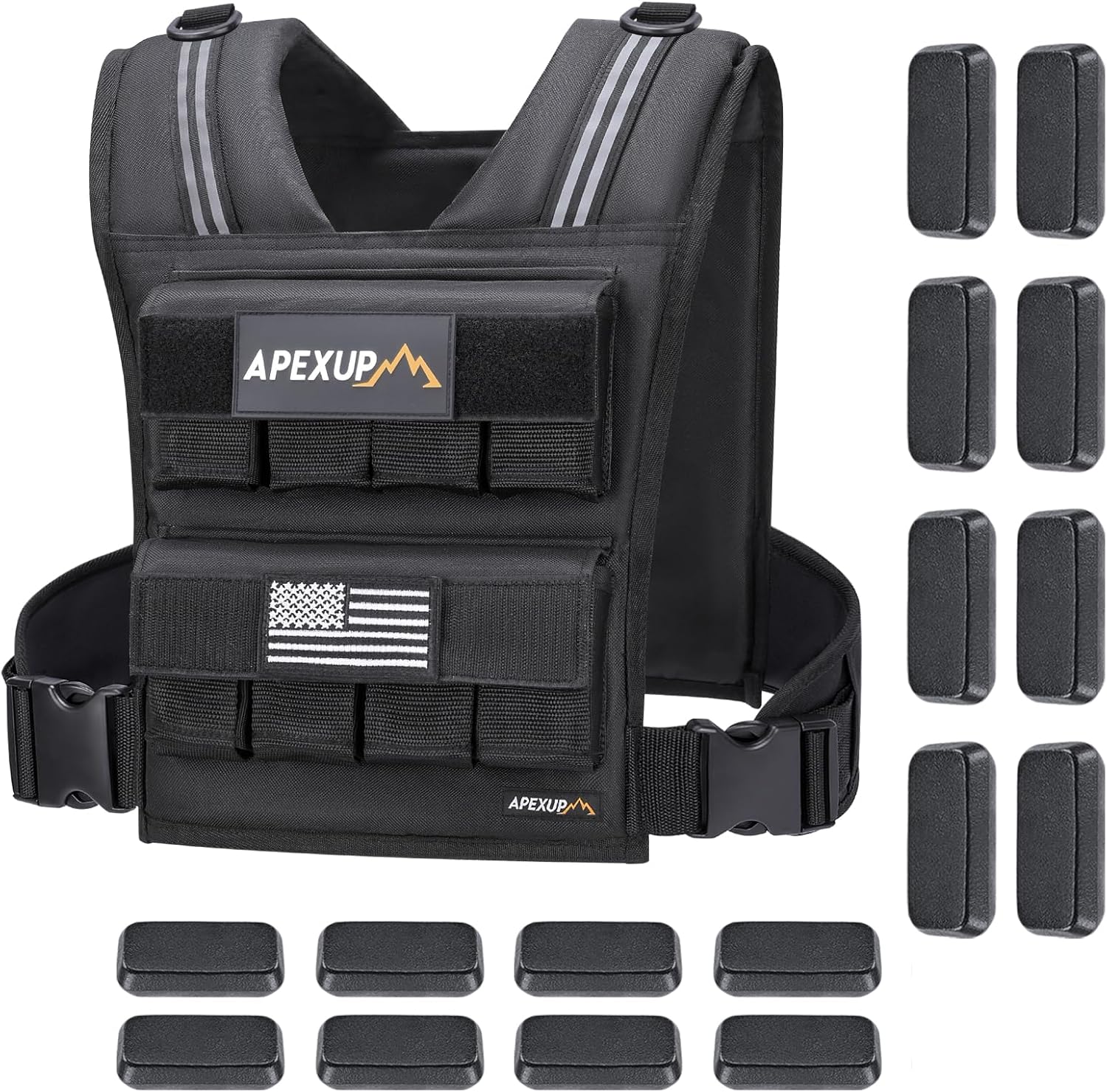 Detalle de APEXUP Adjustable Weighted Vest 40lbs ⚖