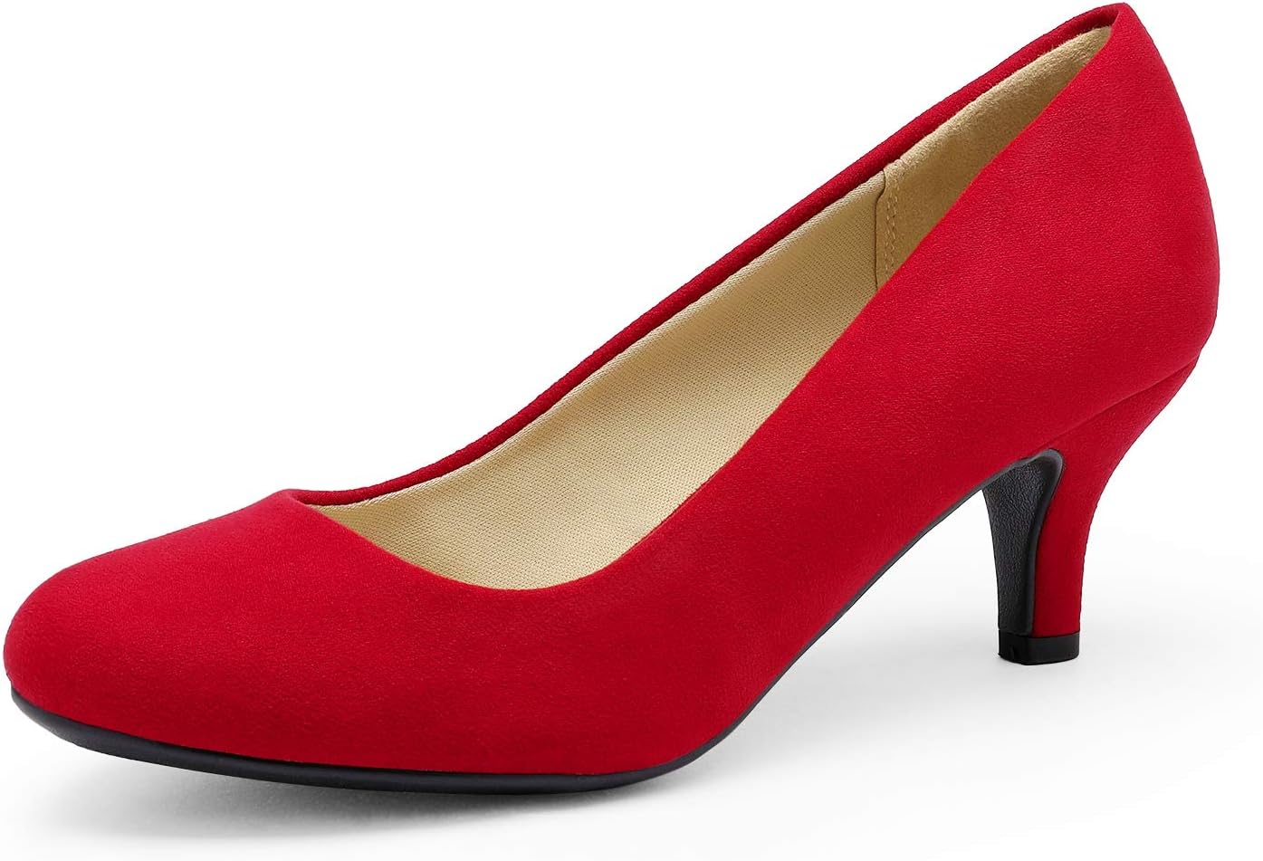 Detalle de DREAM PAIRS Women's Kitten Heel Pumps, 2.5-Inch Heel, Round Toe, Slip-On