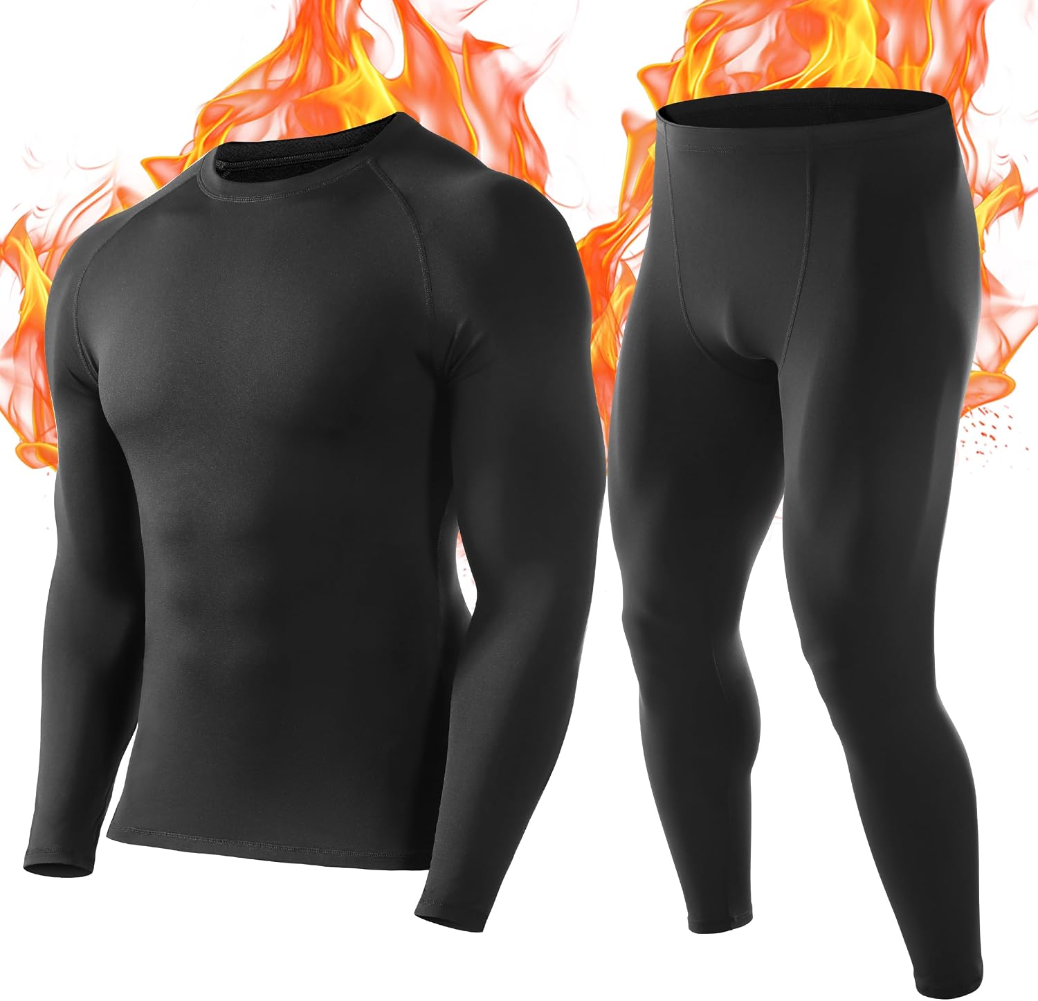 Thumbnail 6 de Roadbox Thermal Underwear Mens, Fleece Lined Base Layer Set with Quick-Dry Breathable Lightweight for Running Cycling Skiing Motorbike Outdoor Work in Winter
Roadbox Thermal Underwear Mens, Fleece L…