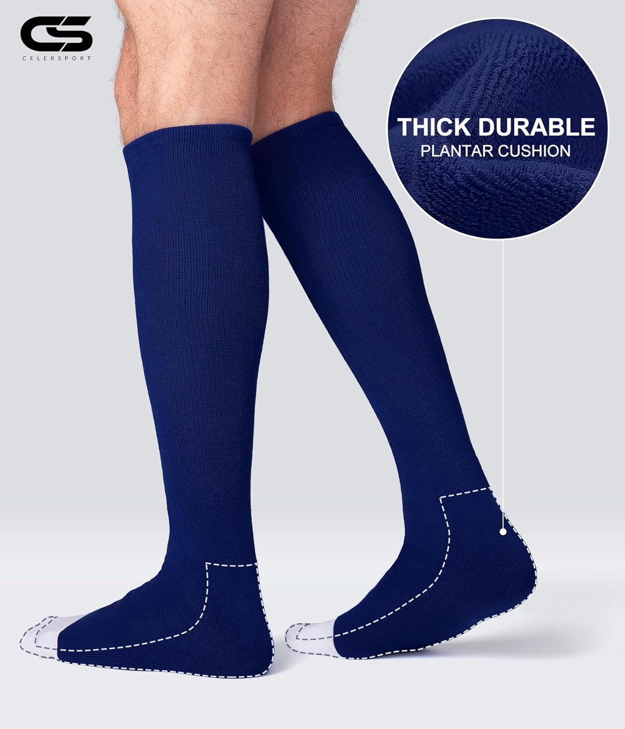 Thumbnail 2 de CS CELERSPORT 2/3 Pack Tube Socks for Baseball, Soccer, and Softball