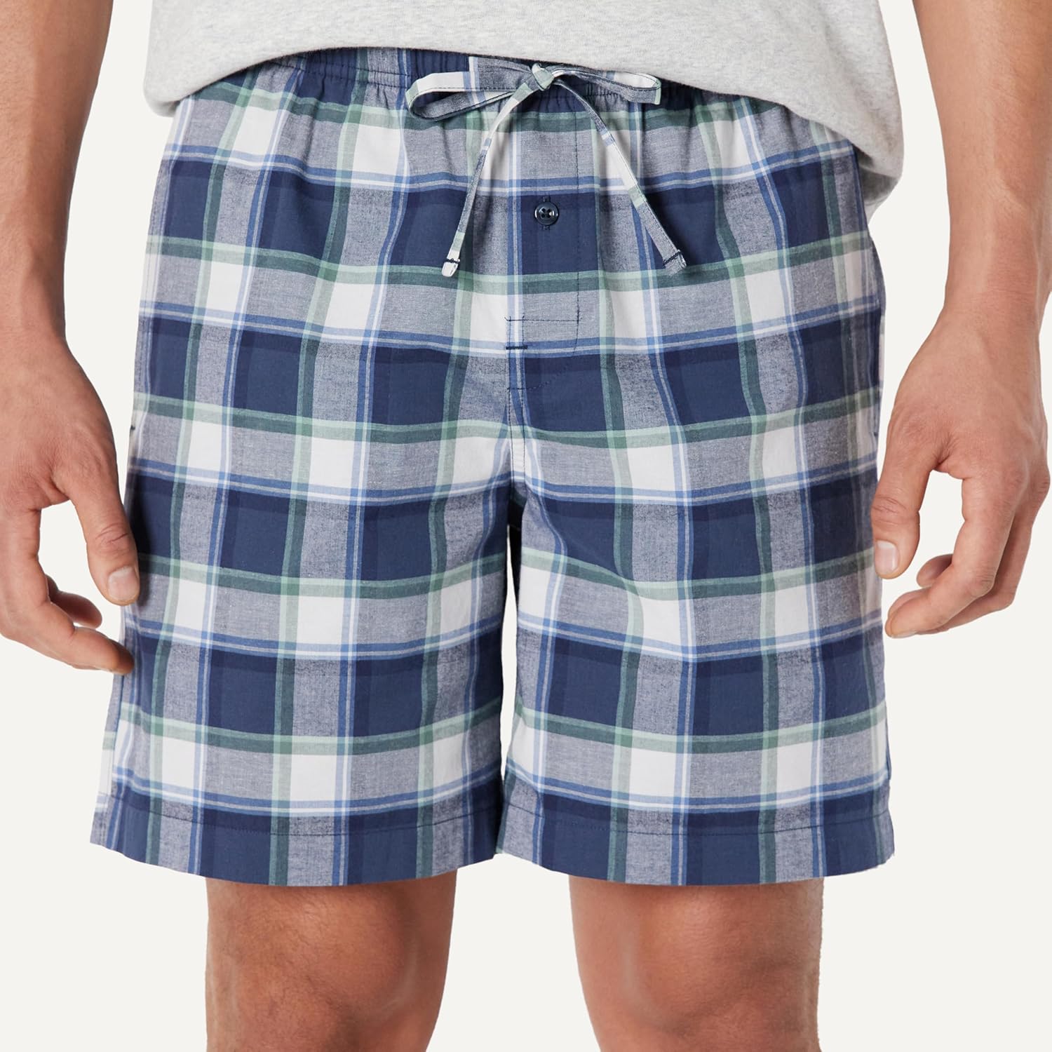 Thumbnail 3 de Amazon Essentials Herren-Pyjama-Set aus Baumwoll-Stretch-Popeline (T-Shirt & Relaxed-Fit-Shorts)