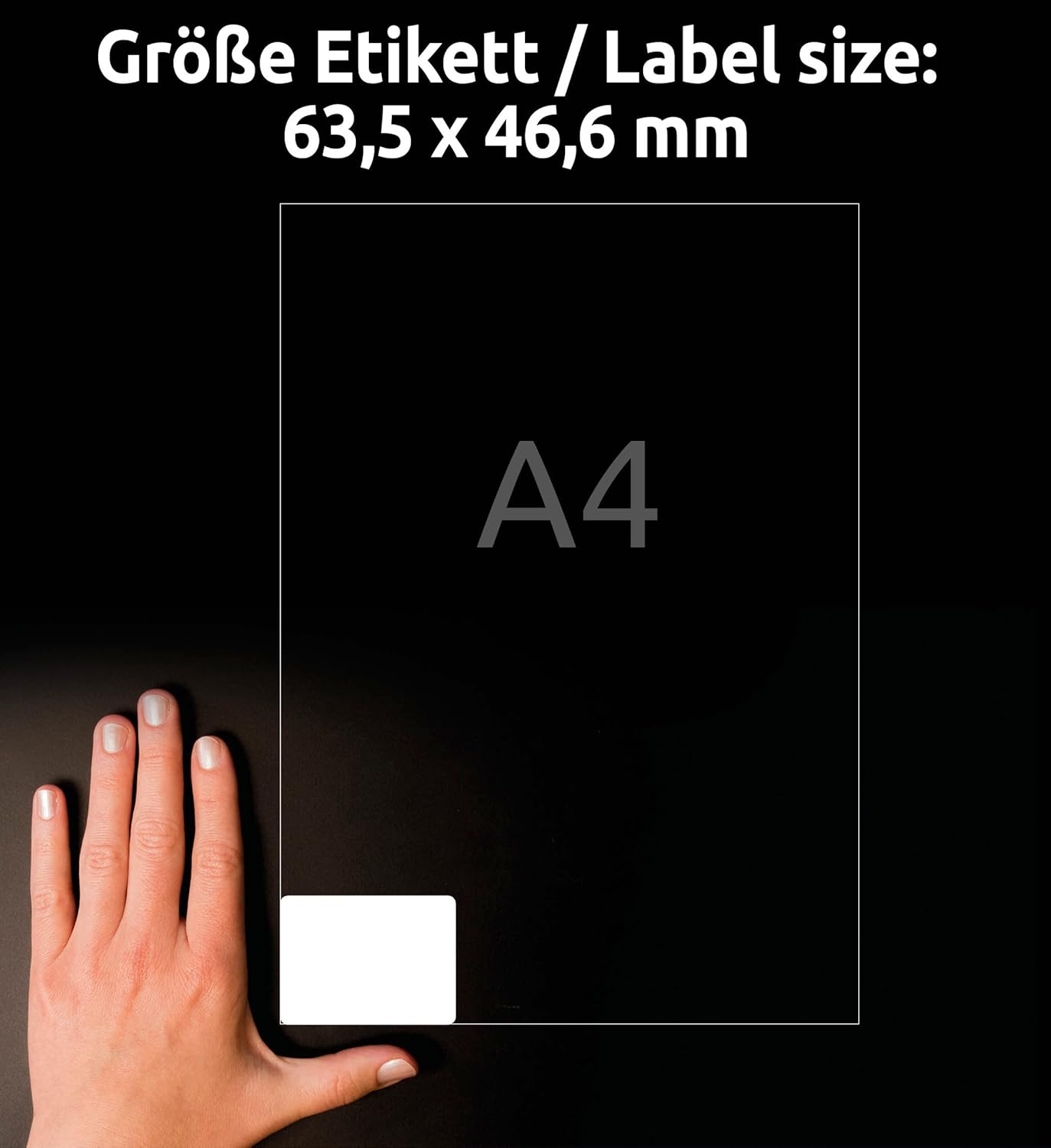 Thumbnail 3 de AVERY Zweckform C6080-10 Hochglanz-Etiketten – 150 Aufkleber, 63,5 x 46,6 mm, A4, Inkjet, FSC