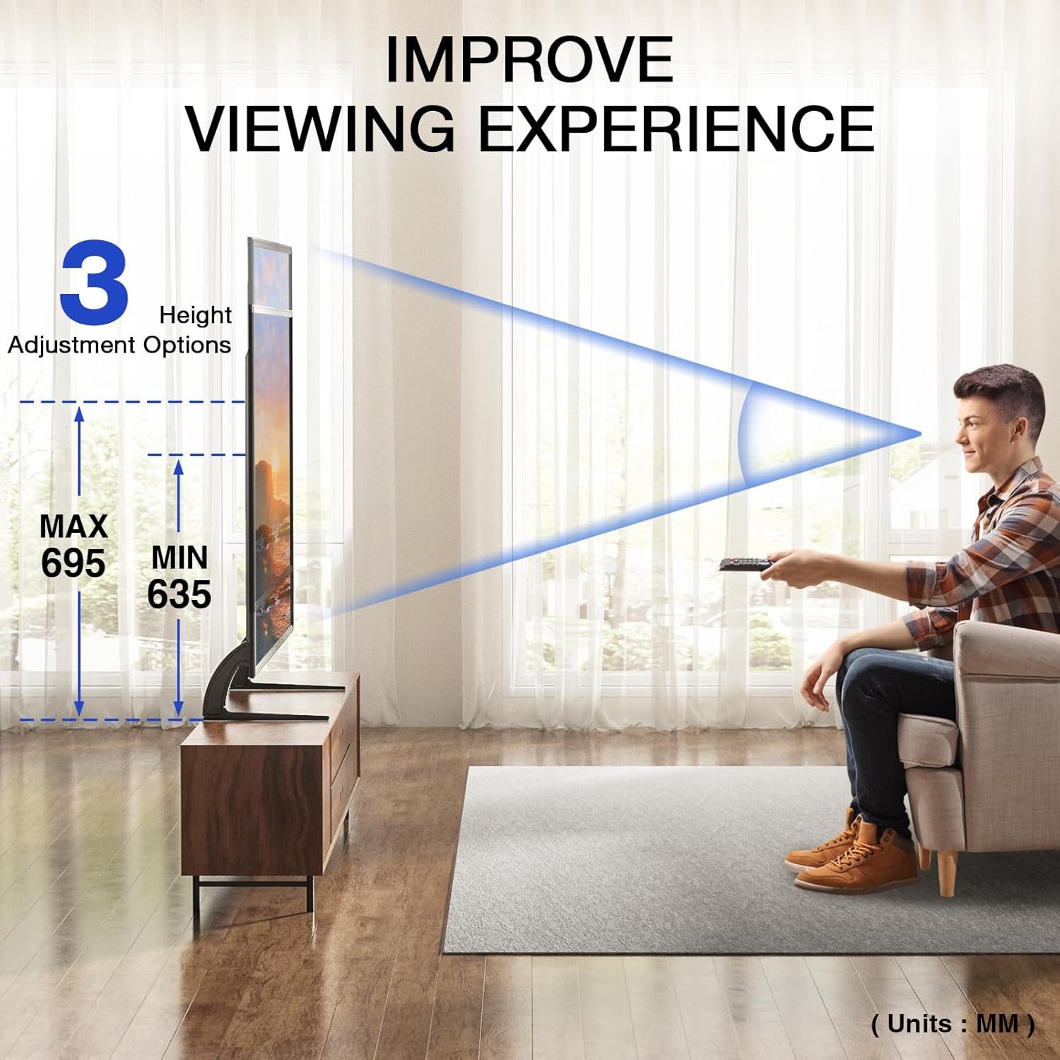 Thumbnail 1 de RFIVER Universal TV-Standfüße für 20–65" TV/Monitor – höhenverstellbar, VESA bis 800×500 mm