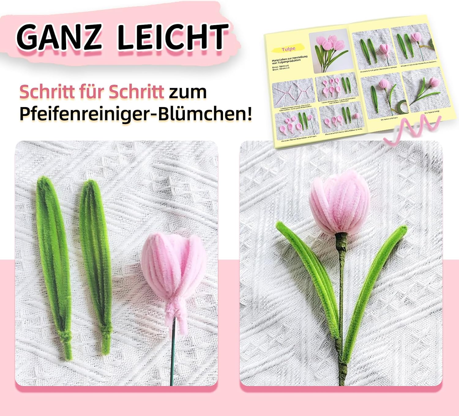 Thumbnail 3 de iDattel Pfeifenreiniger Bastelset 500 Stück 6 Farben