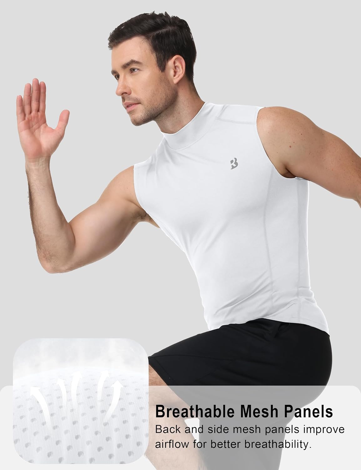 Detalle de Roadbox Men's Compression Shirt, Polyester-Spandex Blend