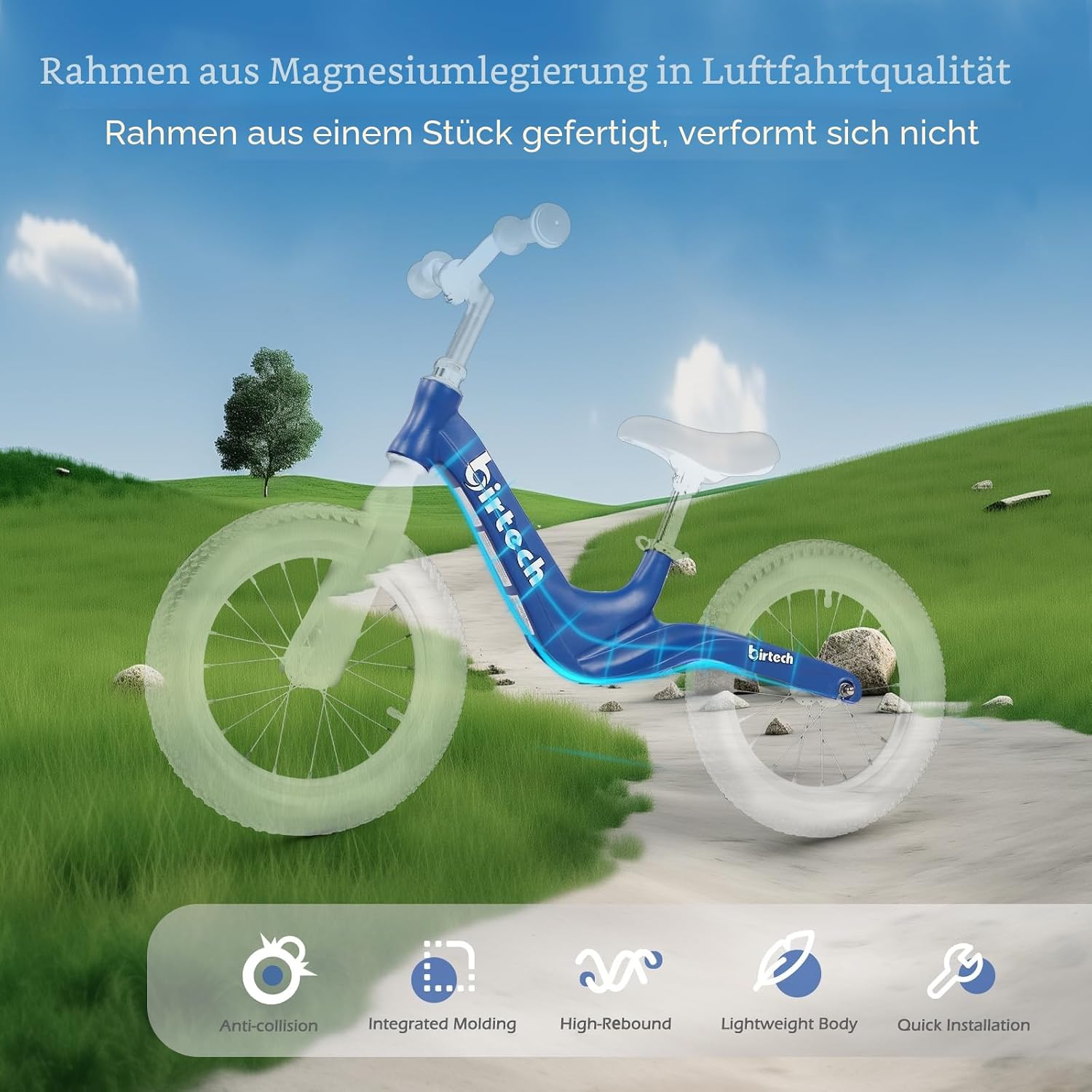 Thumbnail 3 de Hello-5ive 14" Kinder-Laufrad mit Luftreifen und Magnesiumlegierungsrahmen (3–6 Jahre)