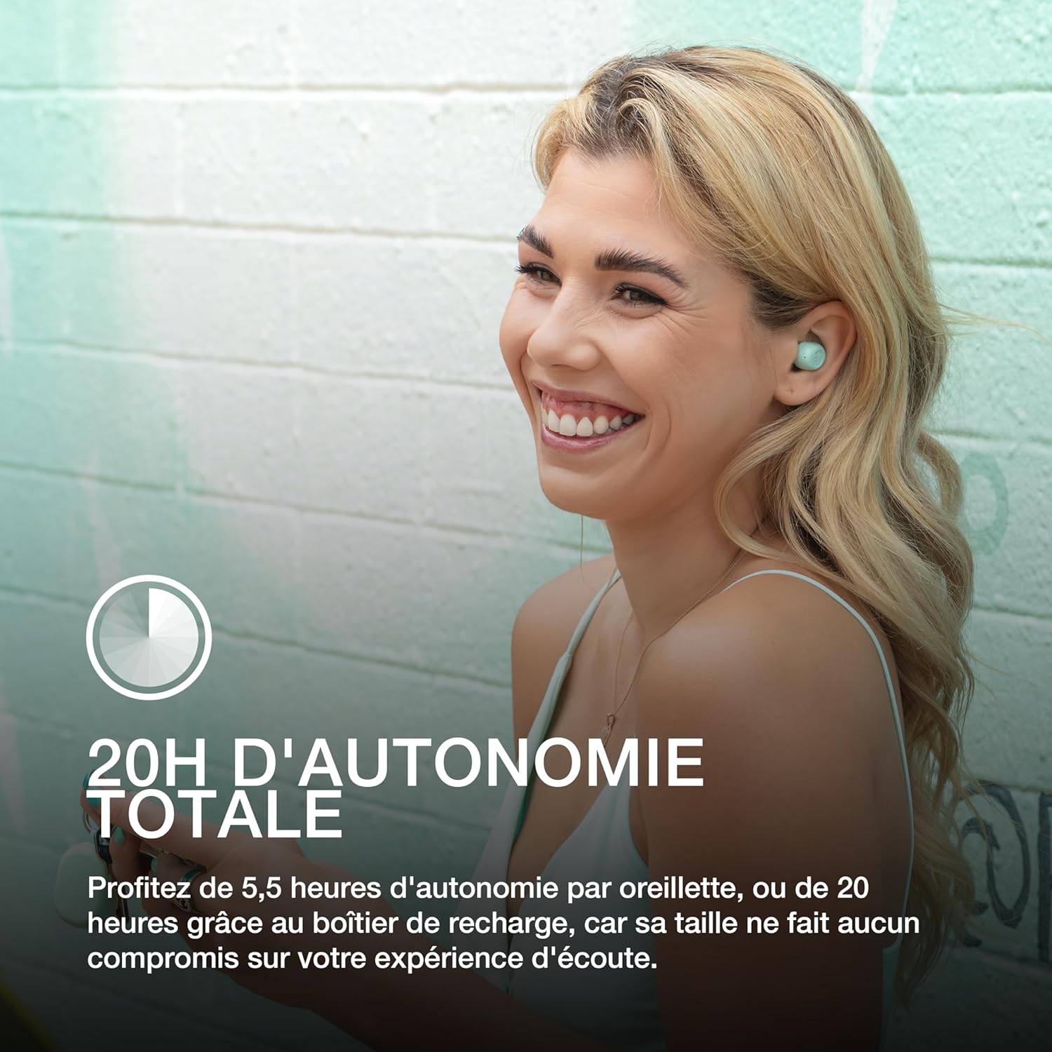 Thumbnail 3 de JLab JBuds Mini : écouteurs Bluetooth sans fil compacts, micro et boîtier USB, jusqu’à 20+ h d’autonomie (Menthe)