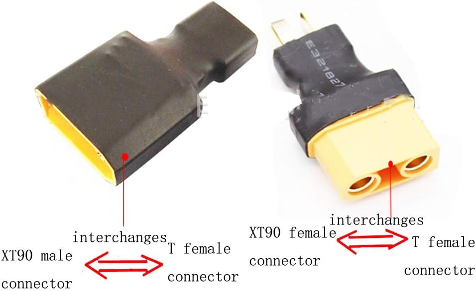 Detalle de Yiqigou 2 Pairs Deans T Plug to XT90 Connector Conversion Adapters for RC LiPo Batteries
