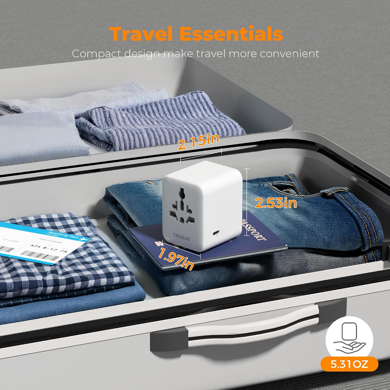 Thumbnail 6 de TESSAN Universal Travel Adapter 28W — 6-in-1 Worldwide Power Companion