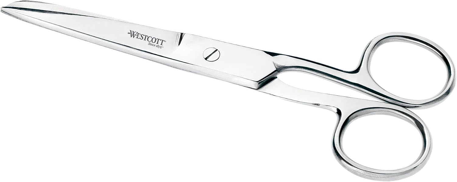 Detalle de Westcott 7-tumssax i rostfritt stål, silver, för högerhänta