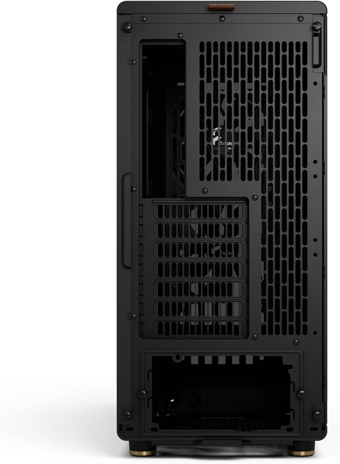 Detalle de Fractal Design North Walnut Front ATX Mid Tower PC Case with Mesh Panels and 2x 140mm Fans
