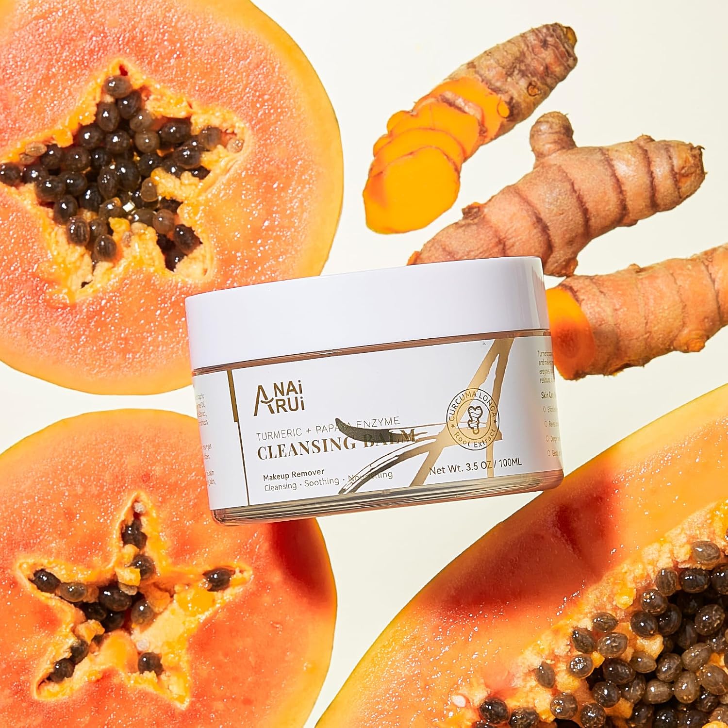 Thumbnail 4 de ANAiRui balsamo detergente con papaya e curcuma per viso: struccante, peeling delicato e pelle più liscia