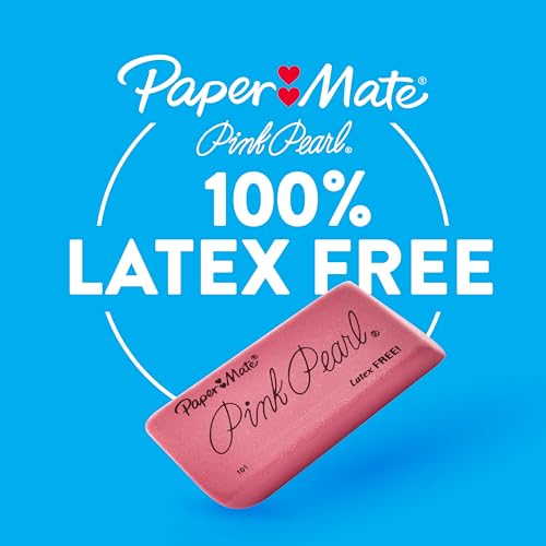 Detalle de Paper Mate Pink Pearl Erasers (12 Count) – Latex-Free, Smudge-Resistant