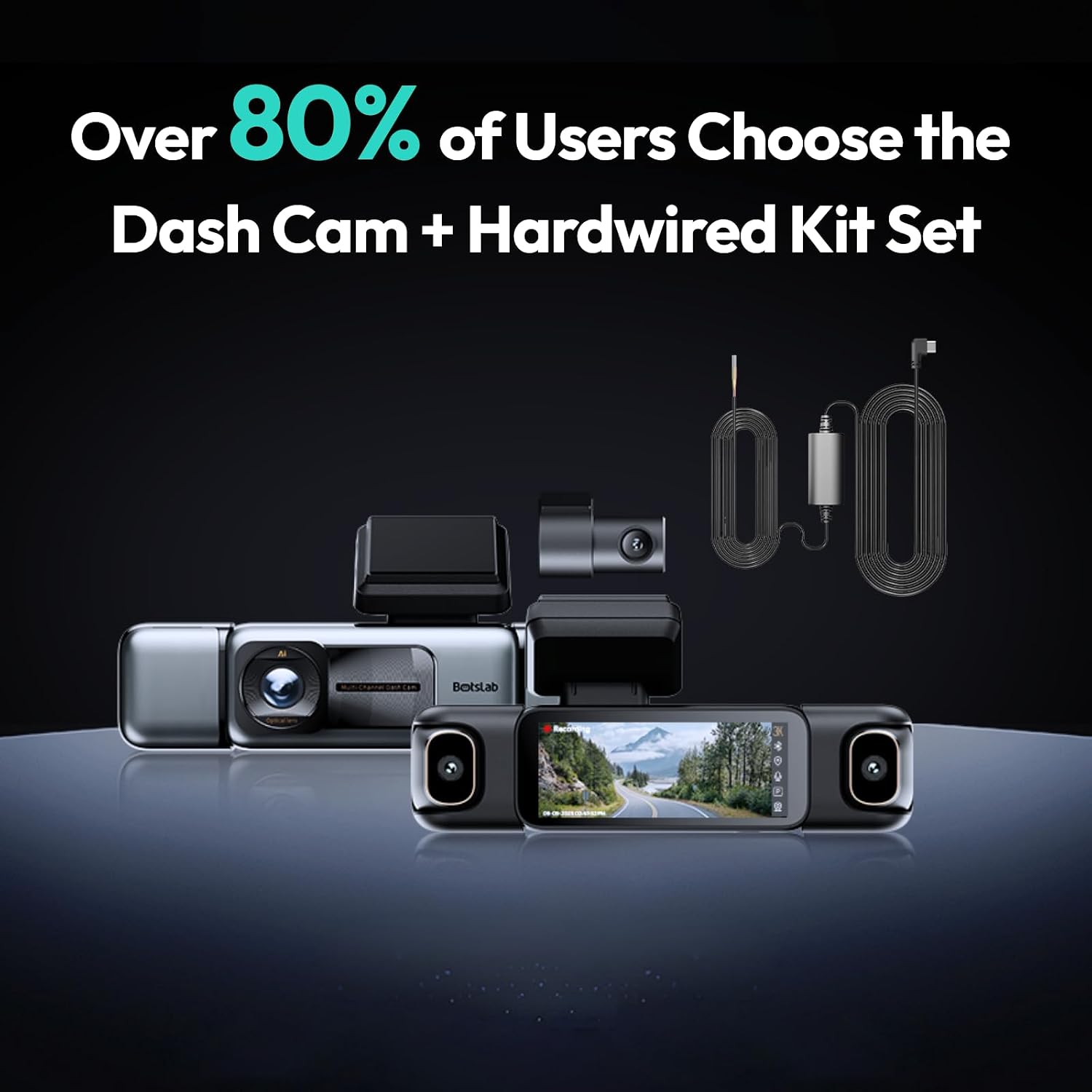 Thumbnail 3 de BOTSLAB 4-Channel Dash Cam with 128GB Card