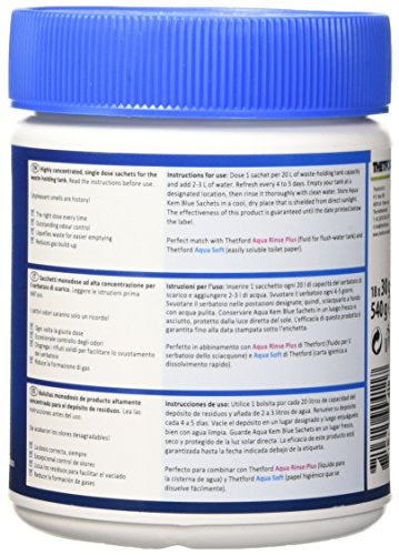 Detalle 2 de Thetford Aqua Kem Blue Sachets – 15 sachets pré-mesurés pour toilettes chimiques