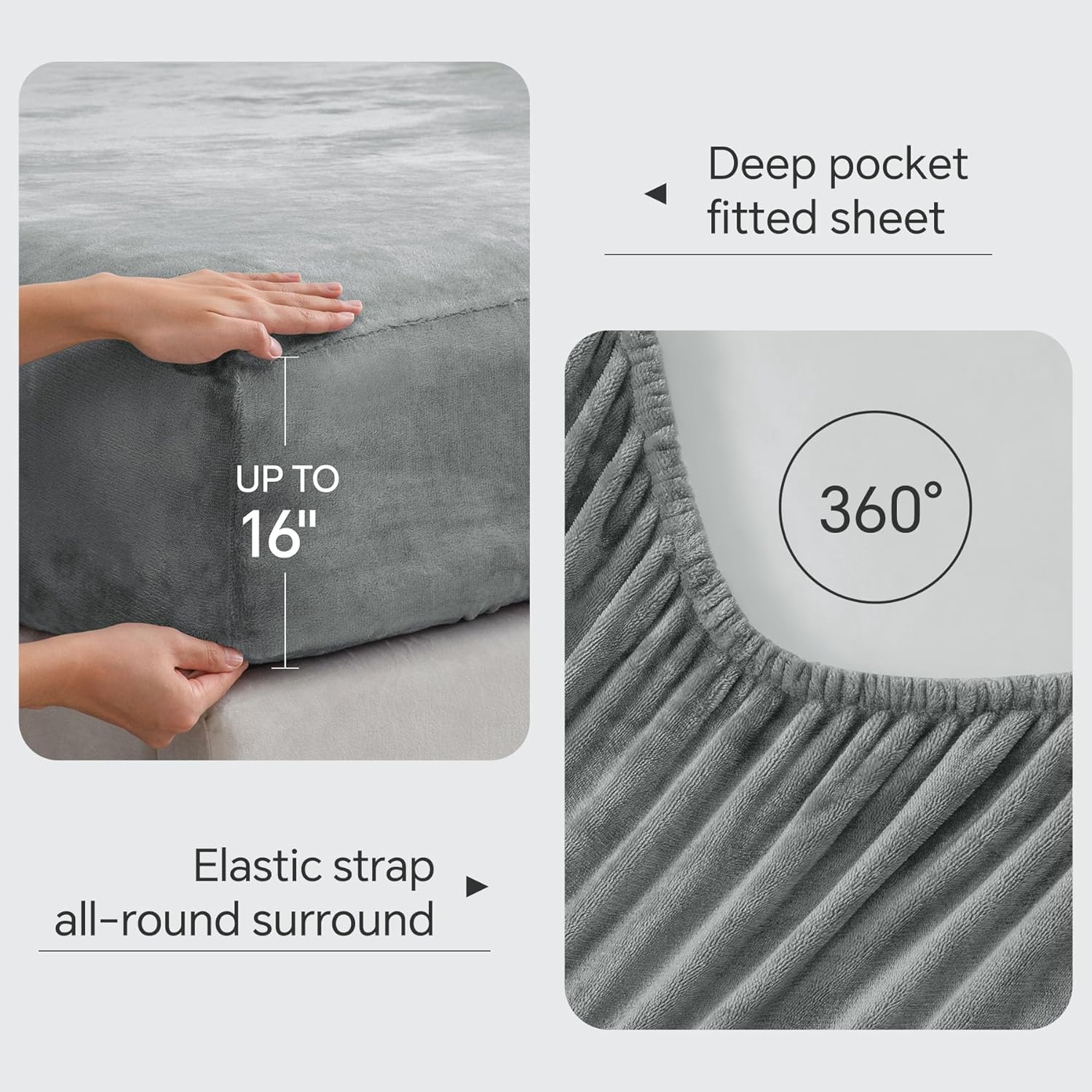 Thumbnail 3 de BEDELITE Fleece Queen Sheet Set 4-Piece