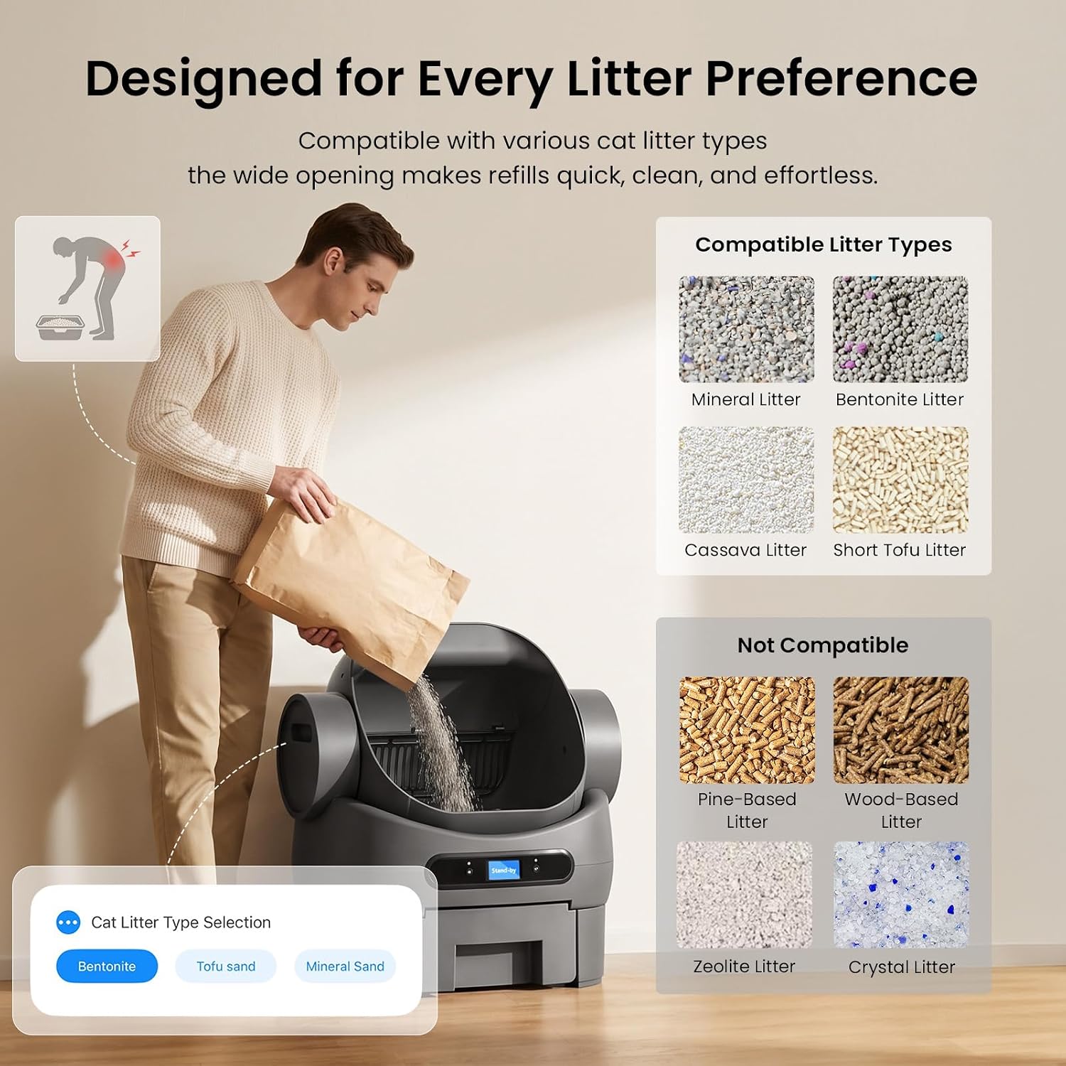 Detalle 2 de Automatic Cat Litter Box with 10 Safety Sensors