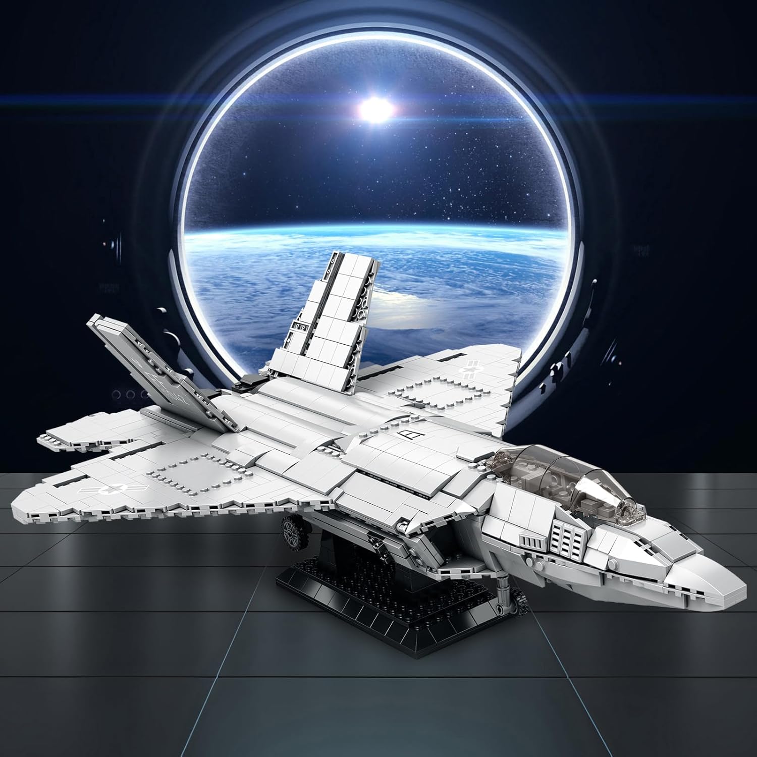 Thumbnail 4 de JMBricklayer 60003 – maquette d’avion de chasse F-22 Raptor en briques (dès 14 ans)