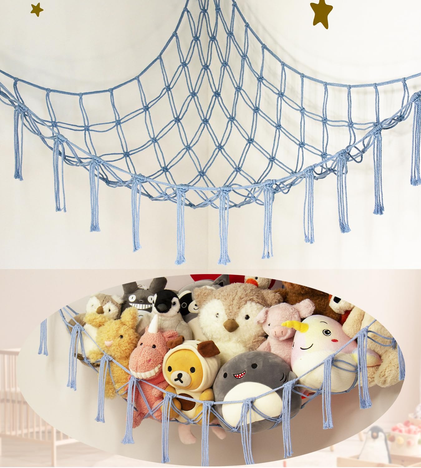 Detalle de Teddy Hammock Toy Storage: A practical, charming stuffed animal organiser