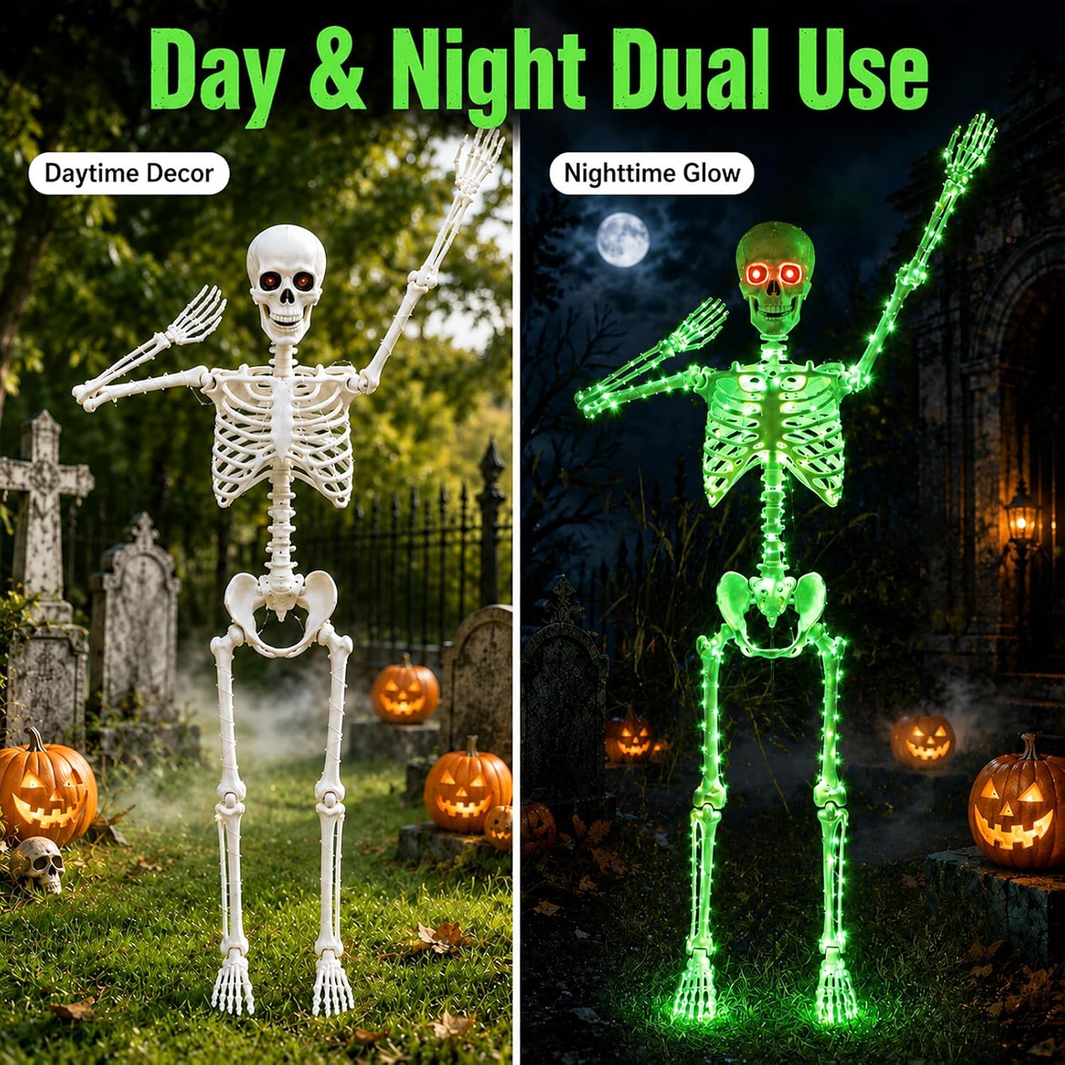 Detalle de Starweeks Starweeks-102-FT 135 cm Light-Up Poseable Skeleton with 205 LEDs