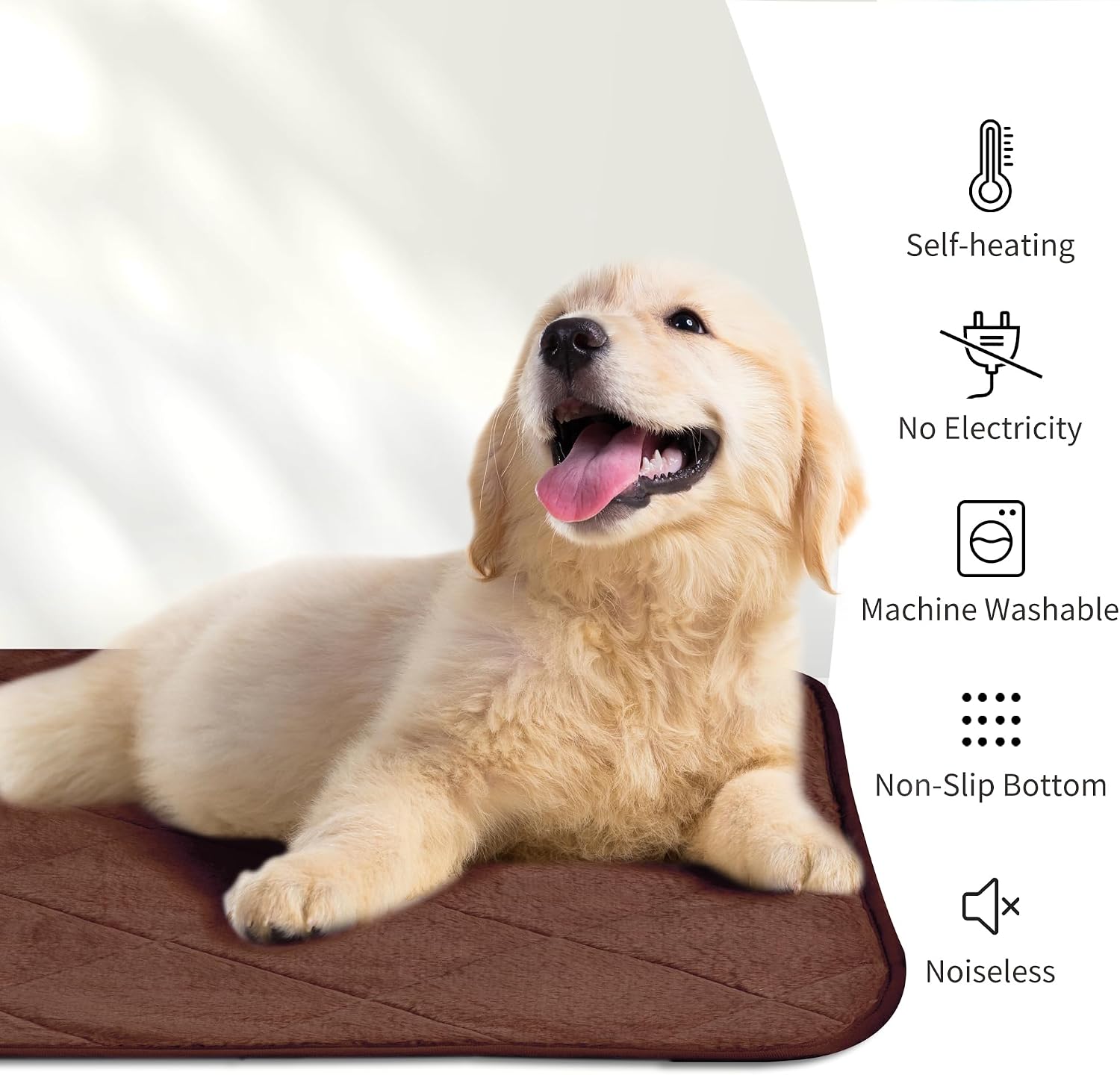 Thumbnail 6 de NWK 280g-Coffee-1-M Self-Warming Pet Mat, Medium, Coffee Brown, Washable