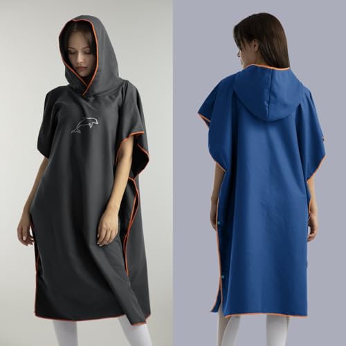 Thumbnail 6 de flintronic Handtuch Poncho 110 × 80 cm – Mikrofaser Surf Poncho mit Kapuze