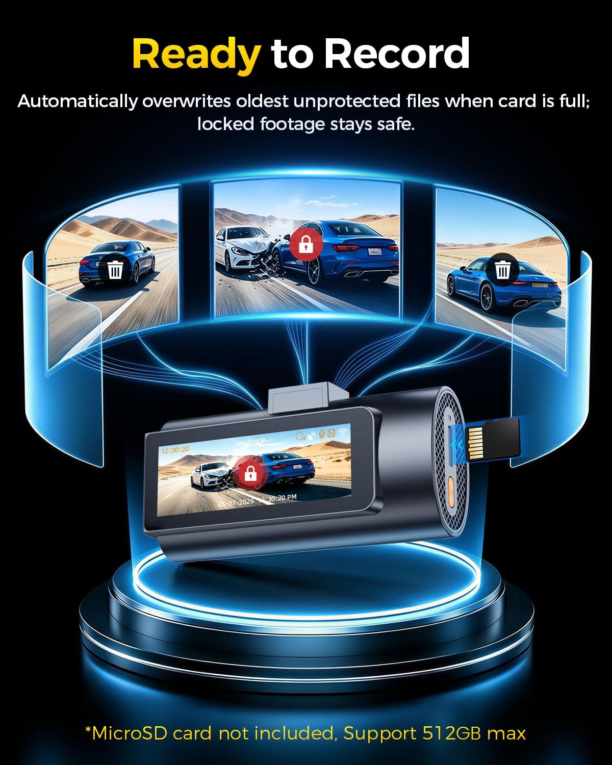 Thumbnail 4 de GKU 4K Dual Dash Cam Front and Rear with STARVIS 2 Sensor