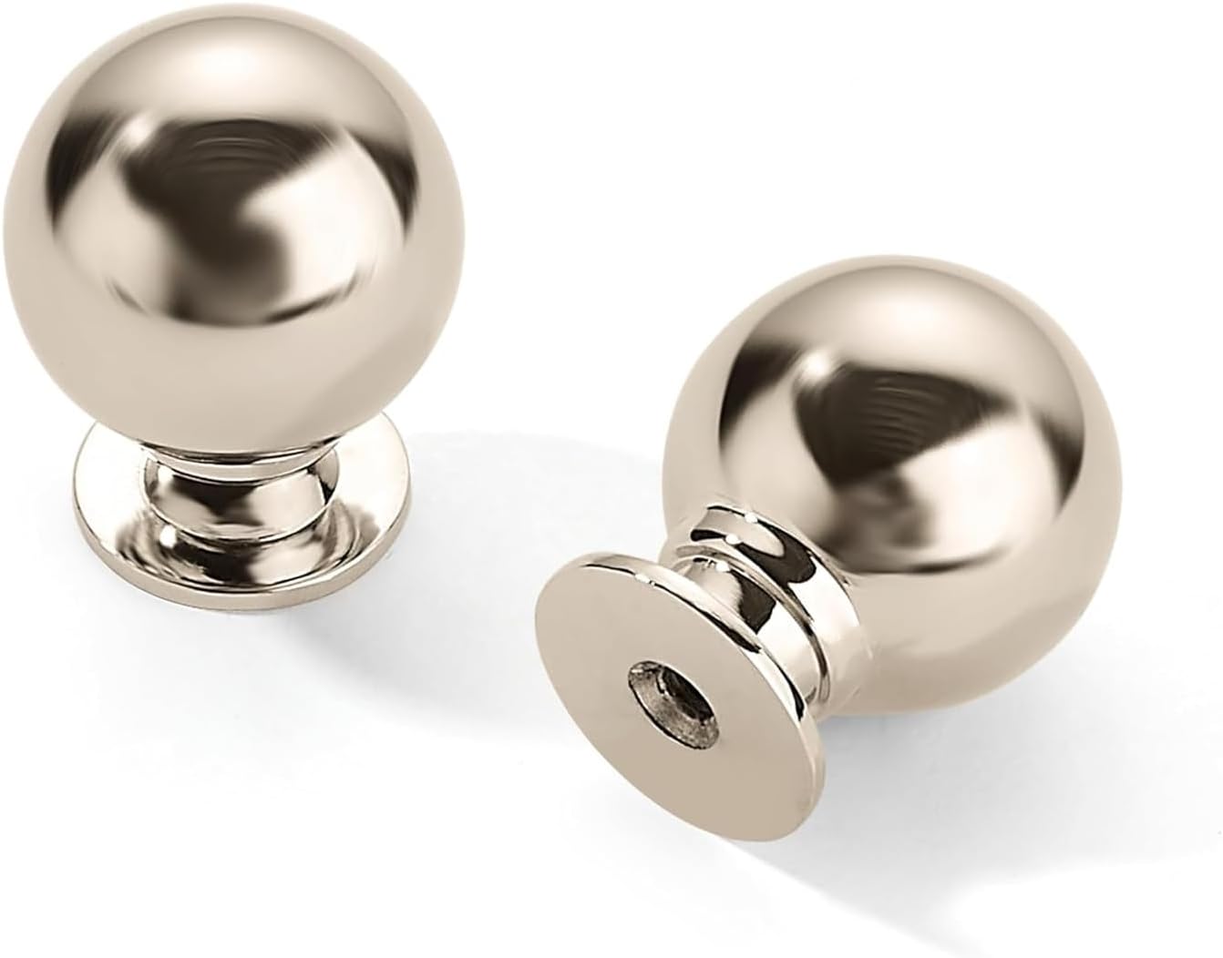 Detalle de CABDM 1-1/4-Inch Polished Nickel Cabinet Knobs, Zinc Alloy, 10-Pack