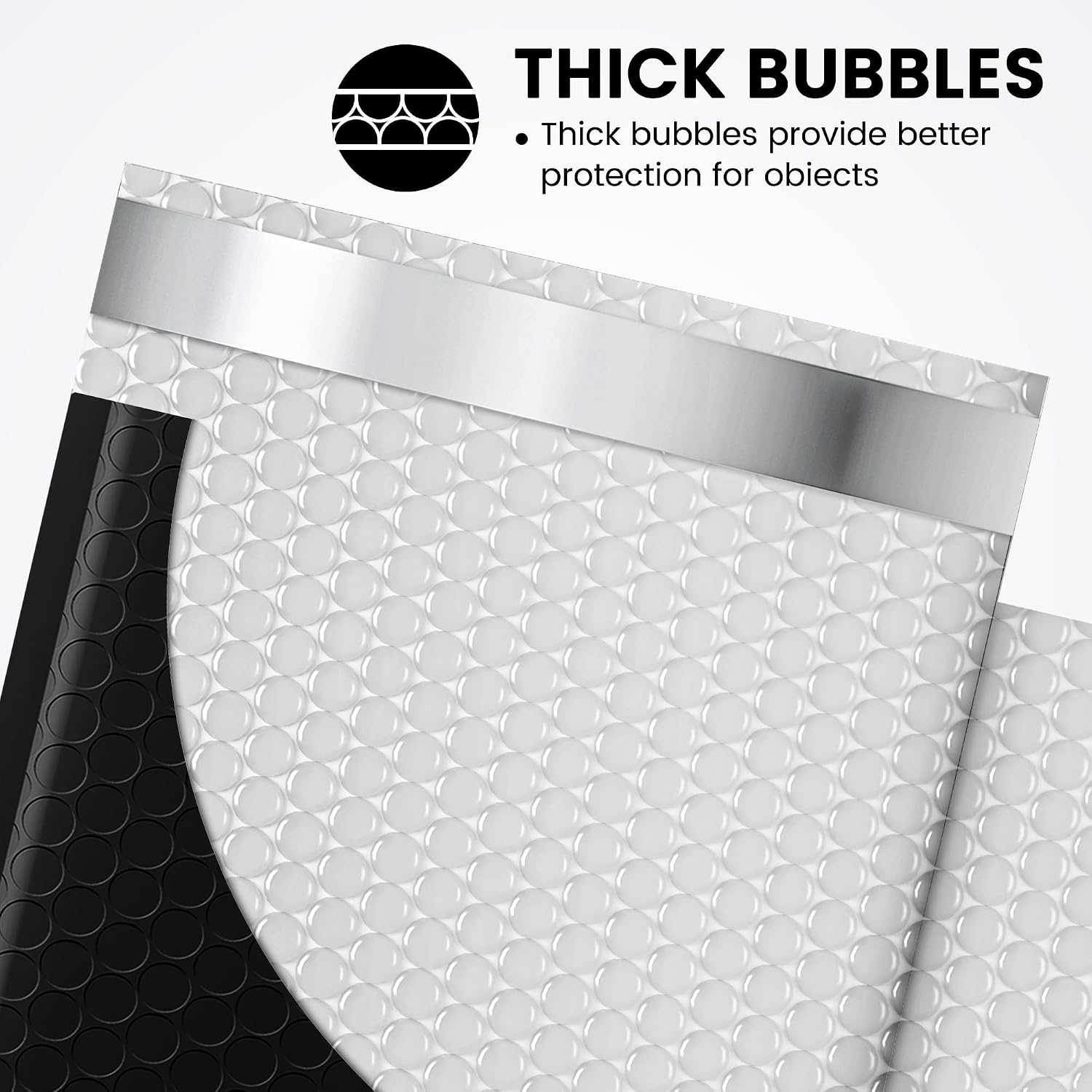 Detalle de Switory 100PCS Padded Envelopes A5 Bubble Mailers – Matte Black, Waterproof, Tear-Resistant, Self-Adhesive (6x9 Inch)