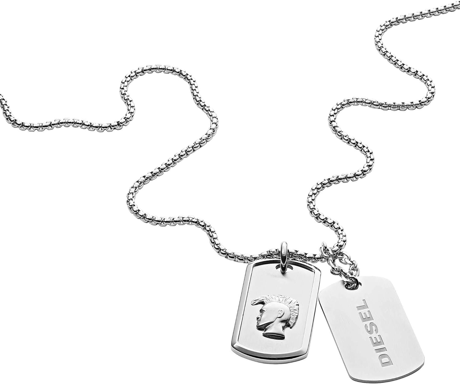 Thumbnail 5 de Diesel Homme en acier inoxydable avec fermoir bouton poussoir – collier dog tag