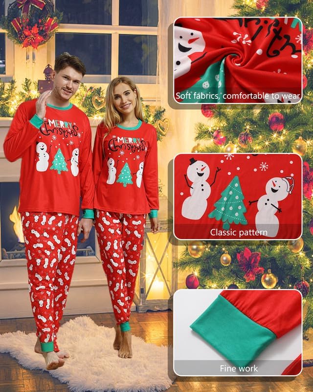 Thumbnail 2 de Linnhoy Family Christmas Pajamas Set, Elk Print and Red Plaid Matching PJs