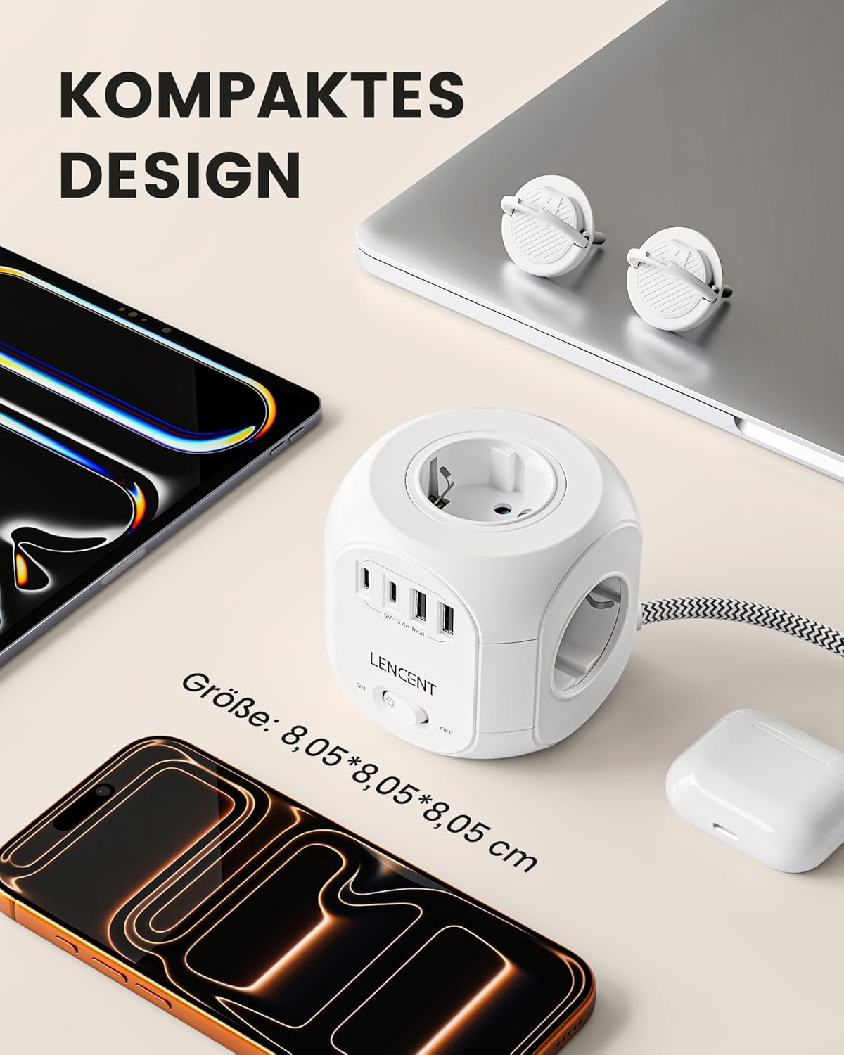 Thumbnail 5 de LENCENT Steckdosenleiste 2 m Kabel 🔌