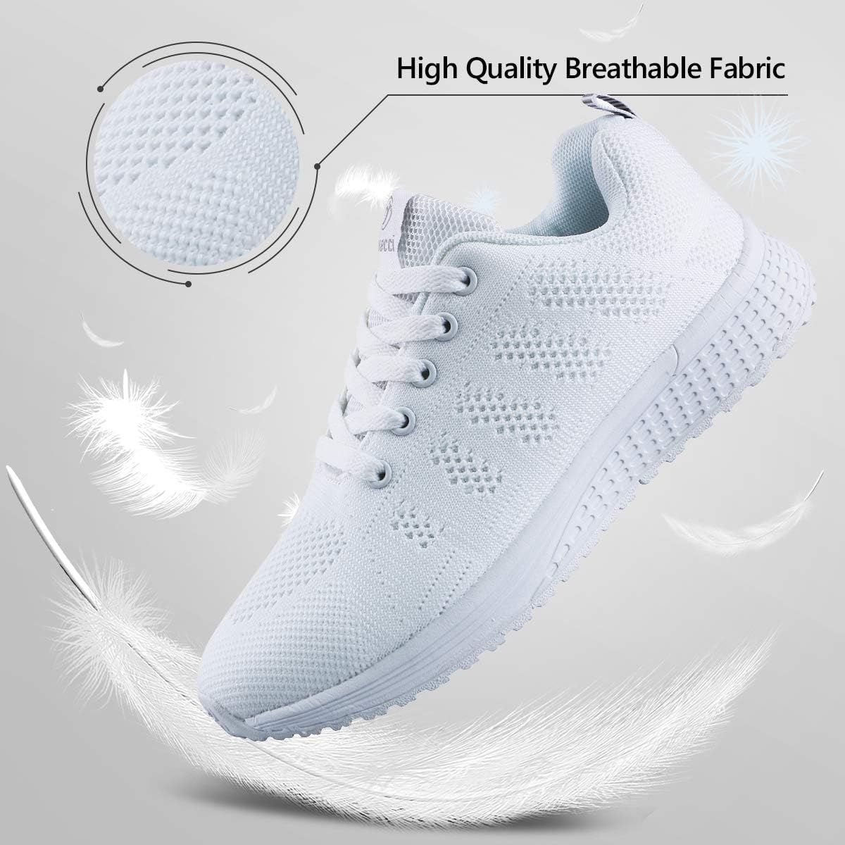 Thumbnail 4 de Youecci Women Lightweight Walking Shoes: Breathable Lace-Up Trainers for Daily Comfort