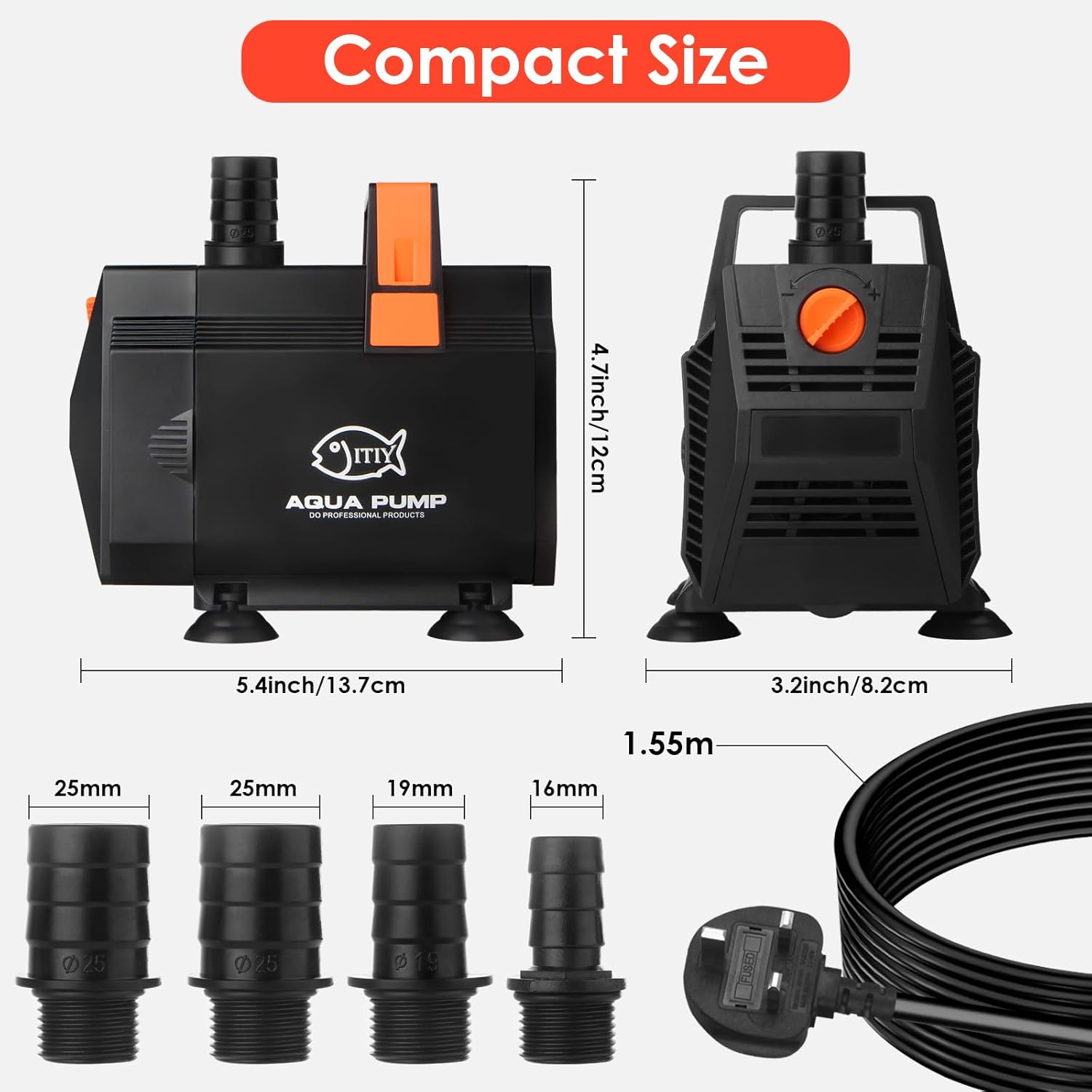 Thumbnail 3 de ITIY Submersible Water Pump: 85W, 4500 L/H for Ponds, Fountains and Hydroponics