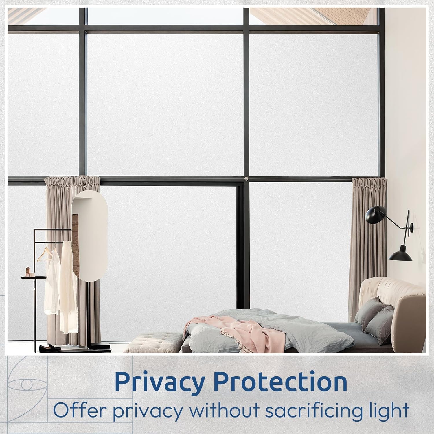 Thumbnail 2 de Film fenêtre anti-regard rabbitgoo blanc lait dépoli 90 x 400 cm (adhésif électrostatique, anti UV)