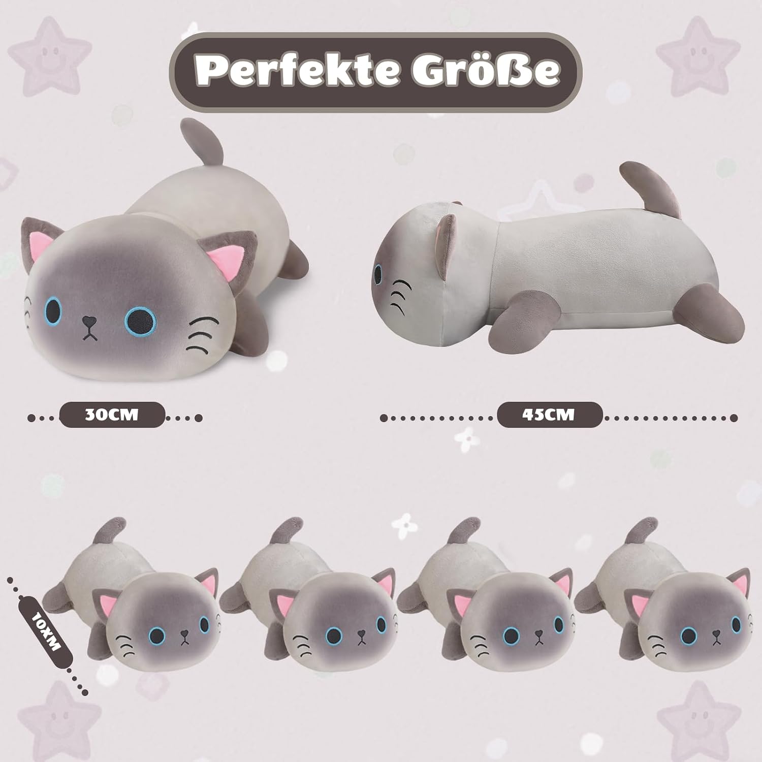 Thumbnail 3 de SQEQE Siamese Cat Plush with 4 Babies: 5-in-1 Cozy Set for Kids and Adults