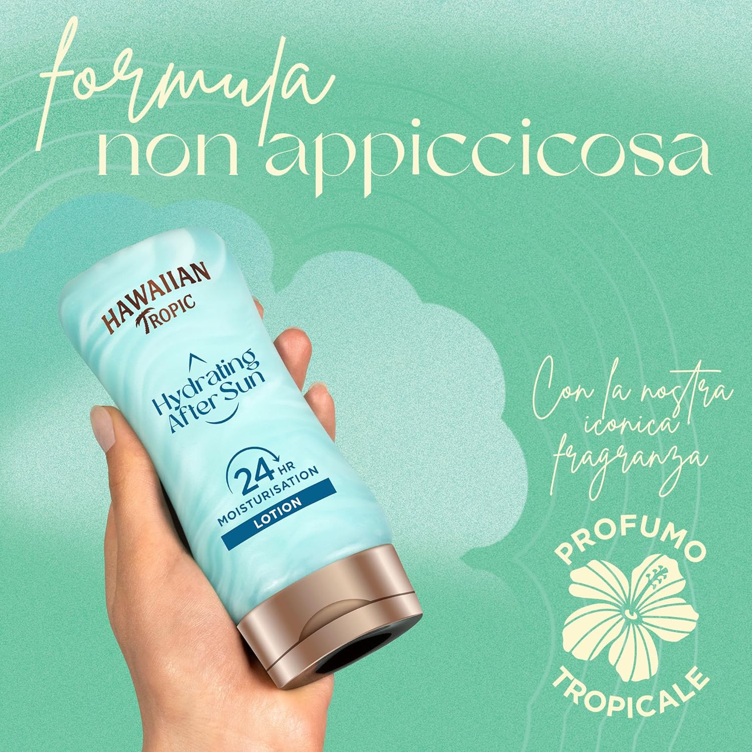 Detalle de Hawaiian Tropic Crema Doposole Idratante con Aloe, 180 ml: idratazione dopo sole per una pelle morbida e profumata