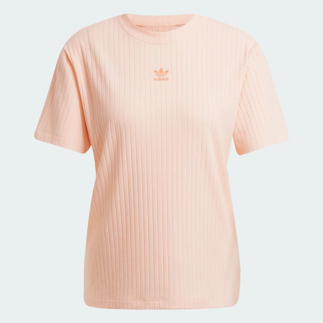 Detalle 2 de Essentials Wide Rib T-Shirt de Adidas, rosa: comodidad diaria para tu look básico