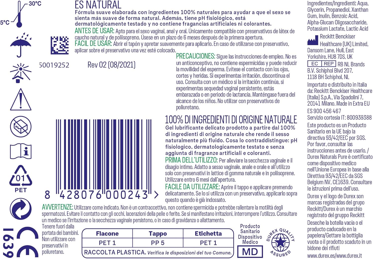 Thumbnail 6 de Durex Naturals H2O Lubricante Natural y Suave