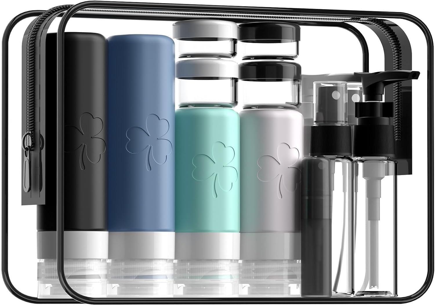 INSFIT 23-teiliges Reiseflaschen-Set (90 ml + 60 ml) – TSA-zugelassen, auslaufsicher, wiederverwendbar